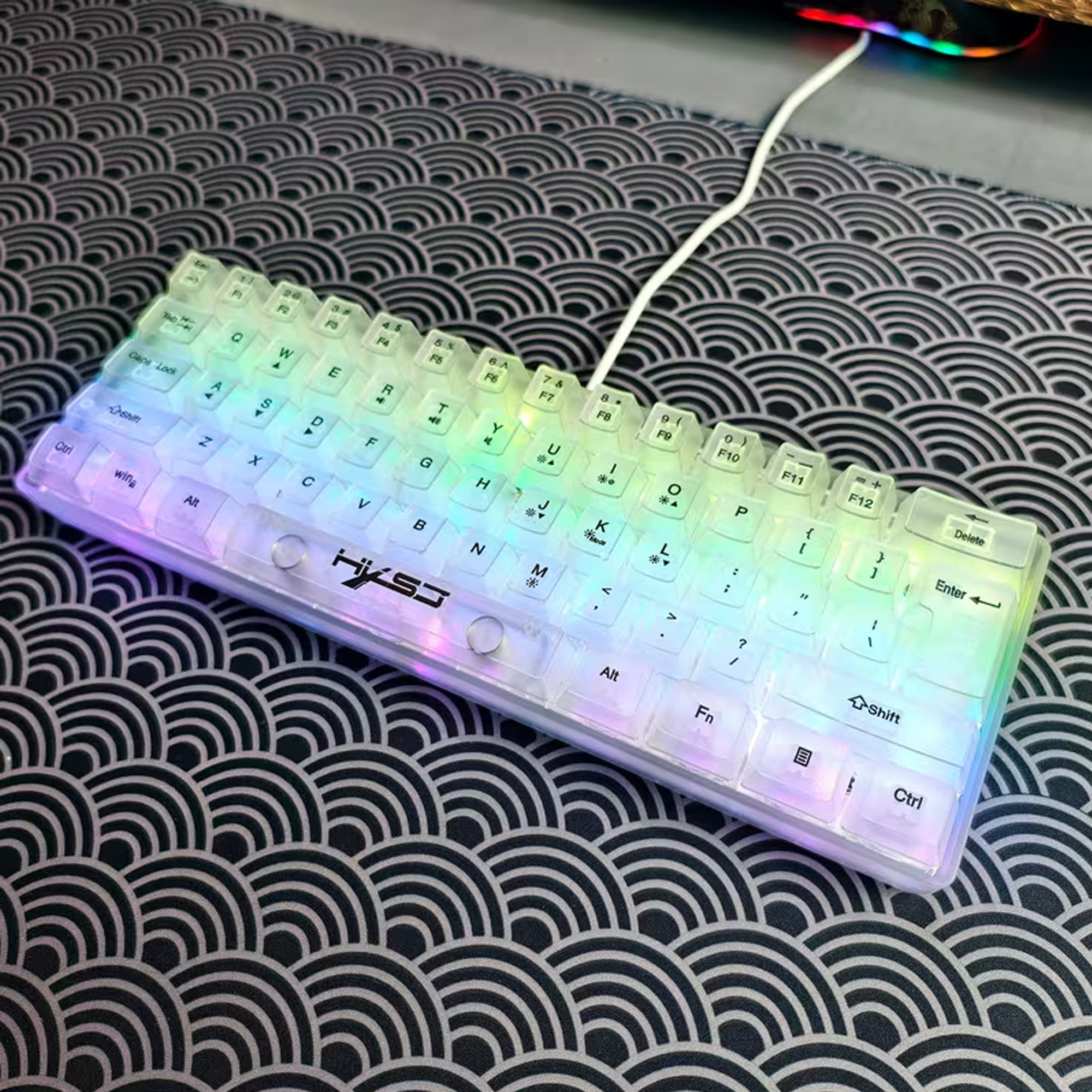 61キー透明フィルムキーボード 有線RGB
